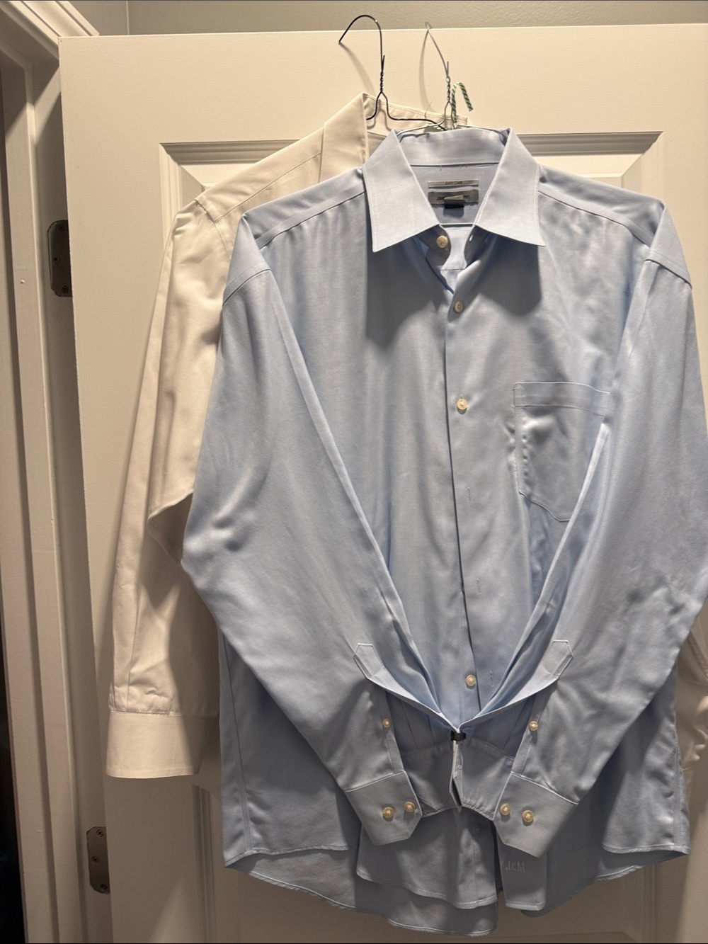 Johnston & Murphy Men's Light Blue Dress Shirt with White Shirt Behind
